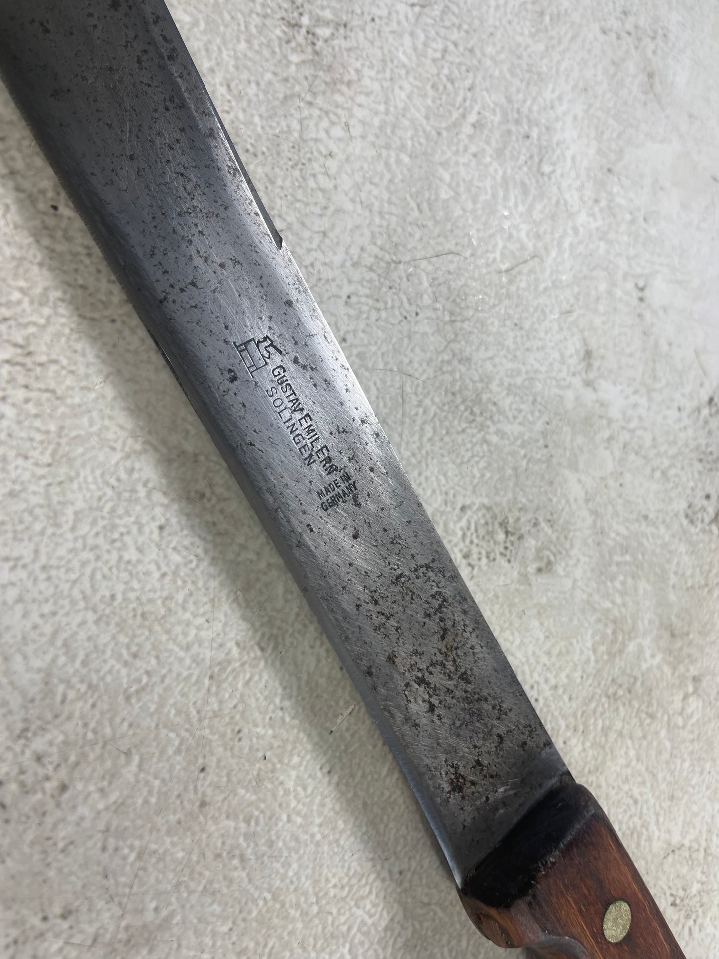 Vintage Gustav Emil Ern Butcher Machete Knife 315mm Made in Germany 🇩🇪 Cabon steel 1908