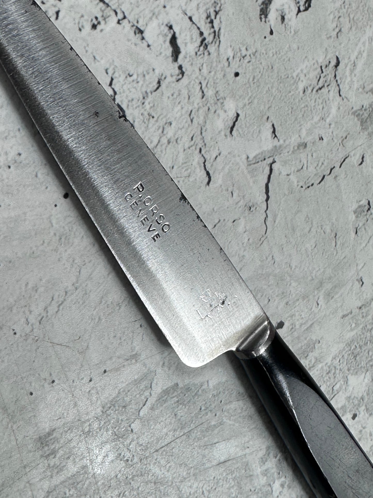 Vintage French Nogent Style Paring Knife 90mm Inox Steel POM Handle 2203
