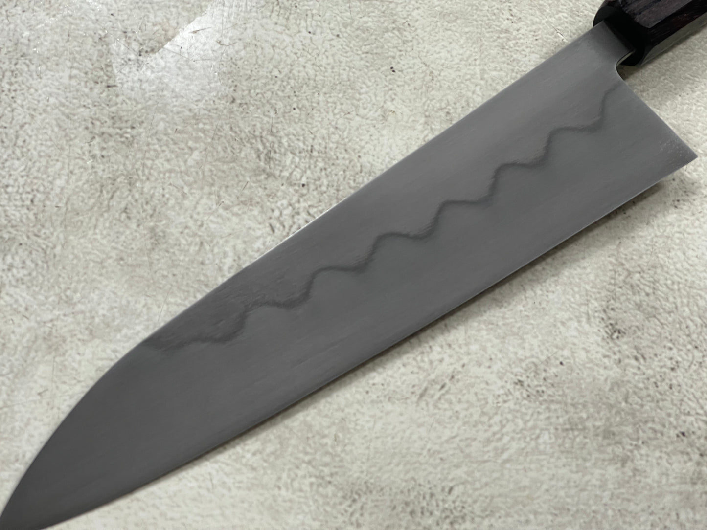 Kanefusa Gyuto 230mm Teakwood Burl & Rosewood Handle & Sheath