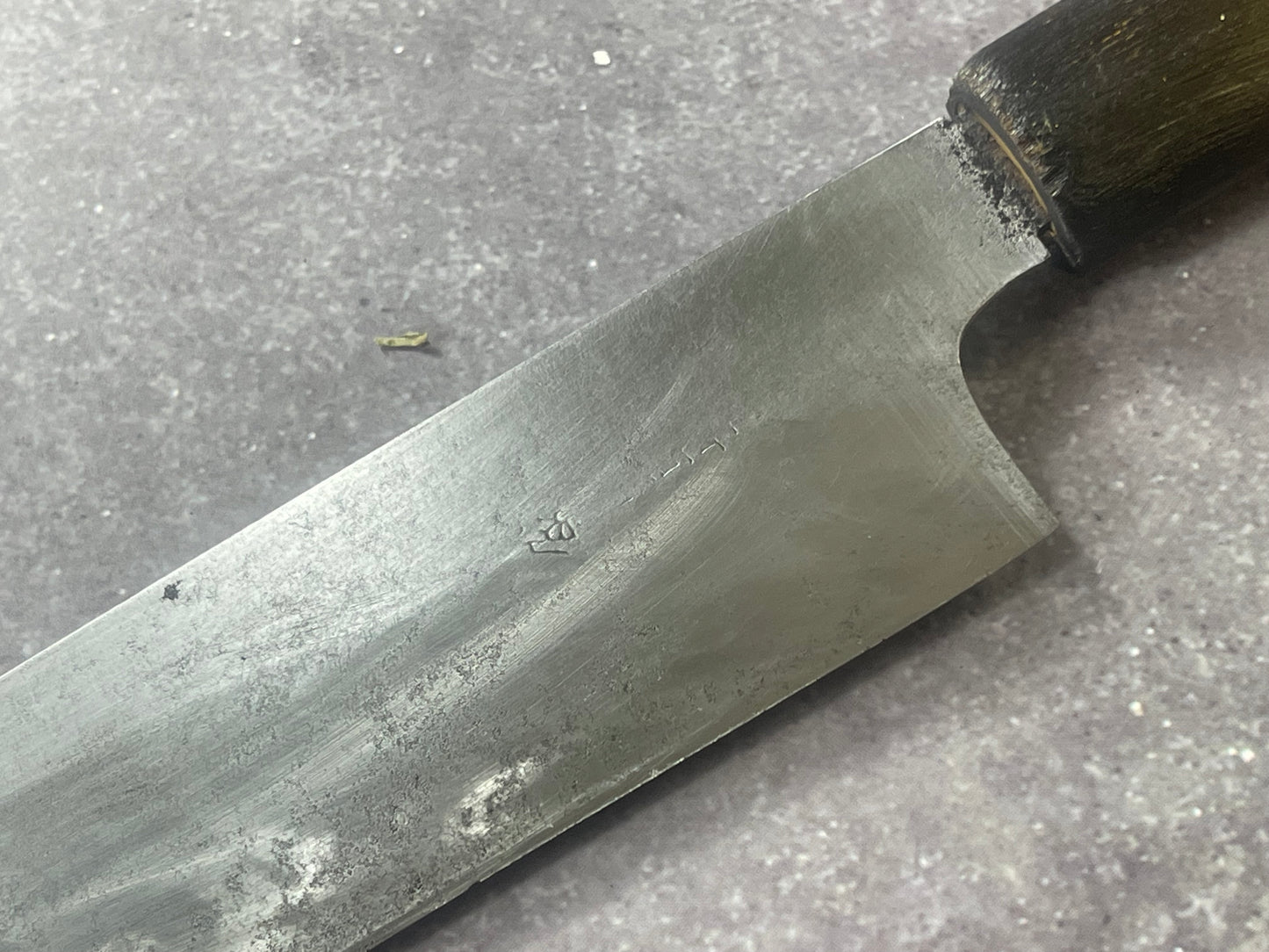 Vintage Santoku  Knife 220mm Carbon Steel Blade Made Japan  1677