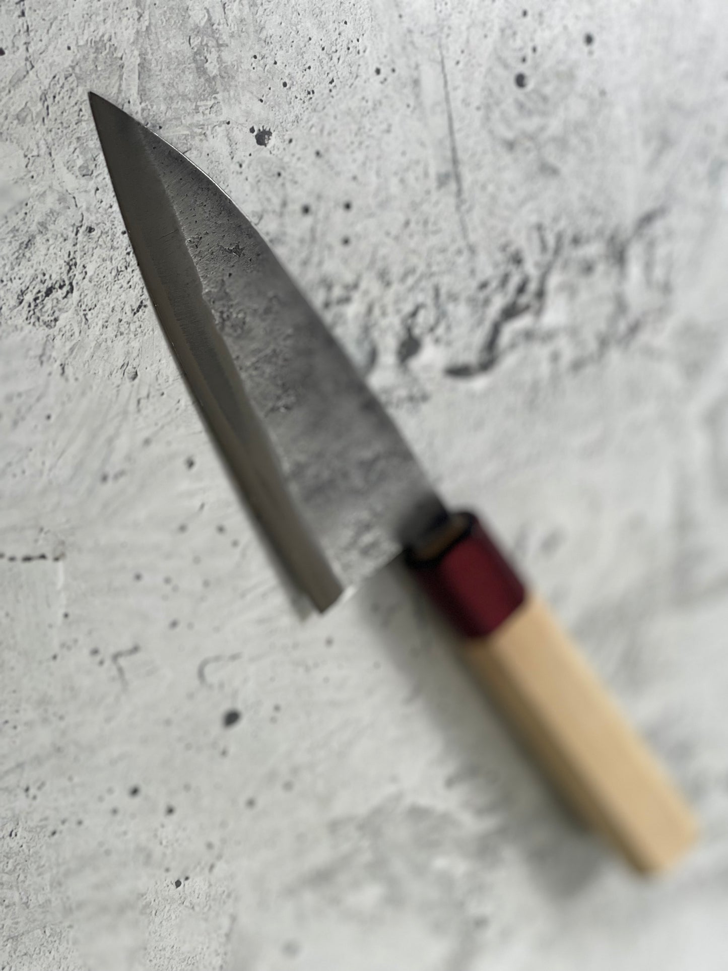 Japanese Knife Set 3x Carbon Steel Magnolia and Red Pakka Octagon Handle Made In Japan 1539