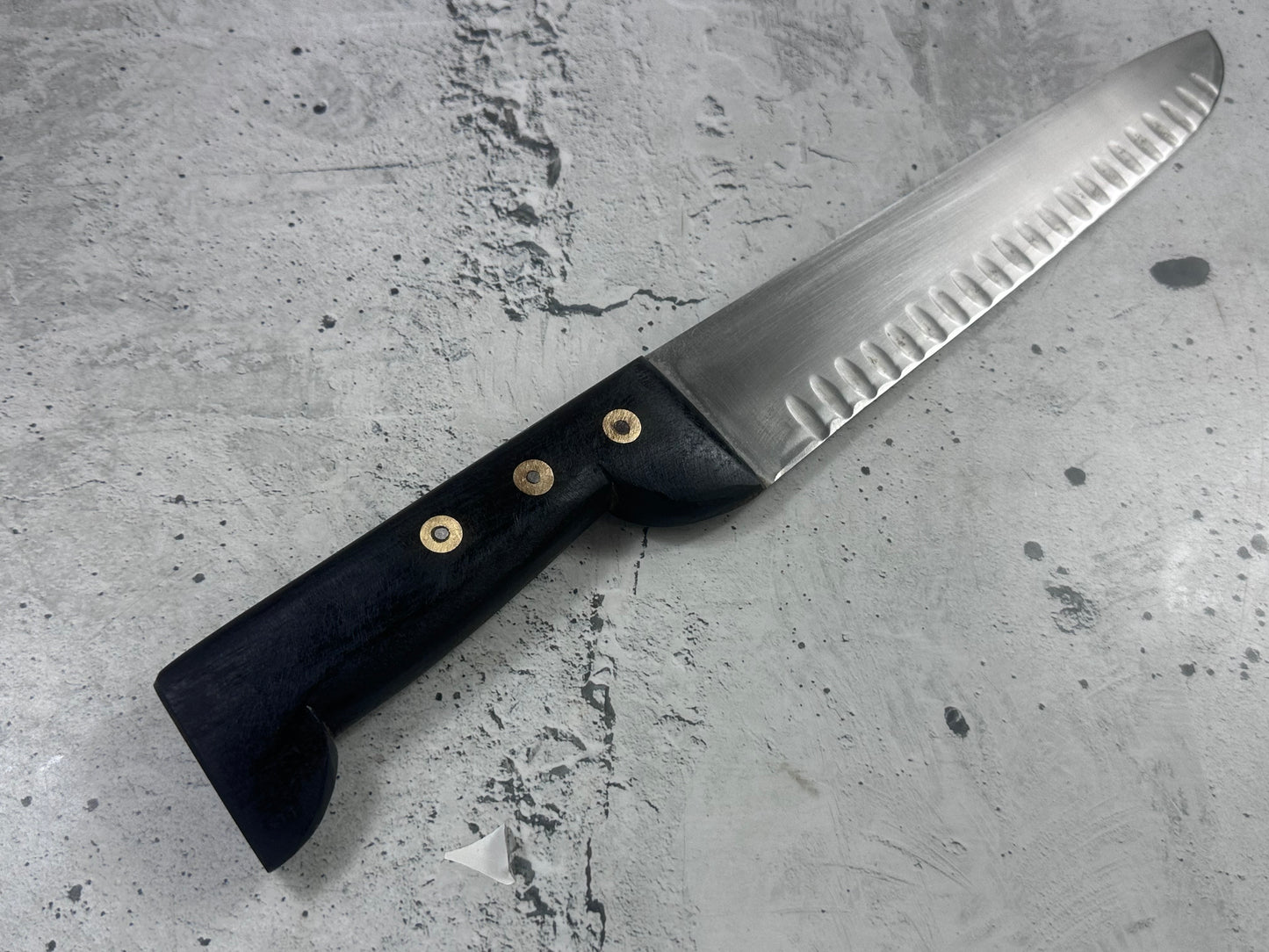 Vintage French Scalloped Chef Knife 250mm Stainless Steel 2171