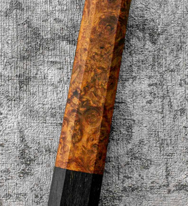 SanMai Bunka 175mm Kurouchi Etched, Amboyna & Rosewood Handle With Rosewood Saya