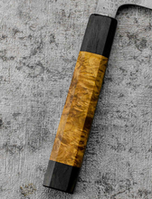 Load image into Gallery viewer, SanMai Bunka 175mm Nashiji Etched, Amboyna &amp; Rosewood Handle With Rosewood Saya