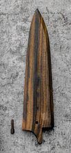 Load image into Gallery viewer, SanMai Gyuto 230mm Kurouchi Etched, Amboyna &amp; Rosewood Handle With Rosewood Saya