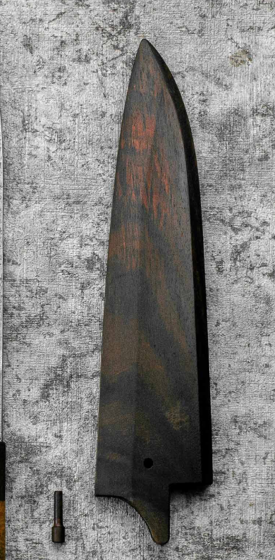 SanMai Gyuto 220mm Nashiji Squared Etched, Amboyna & Rosewood Handle + Rosewood Saya