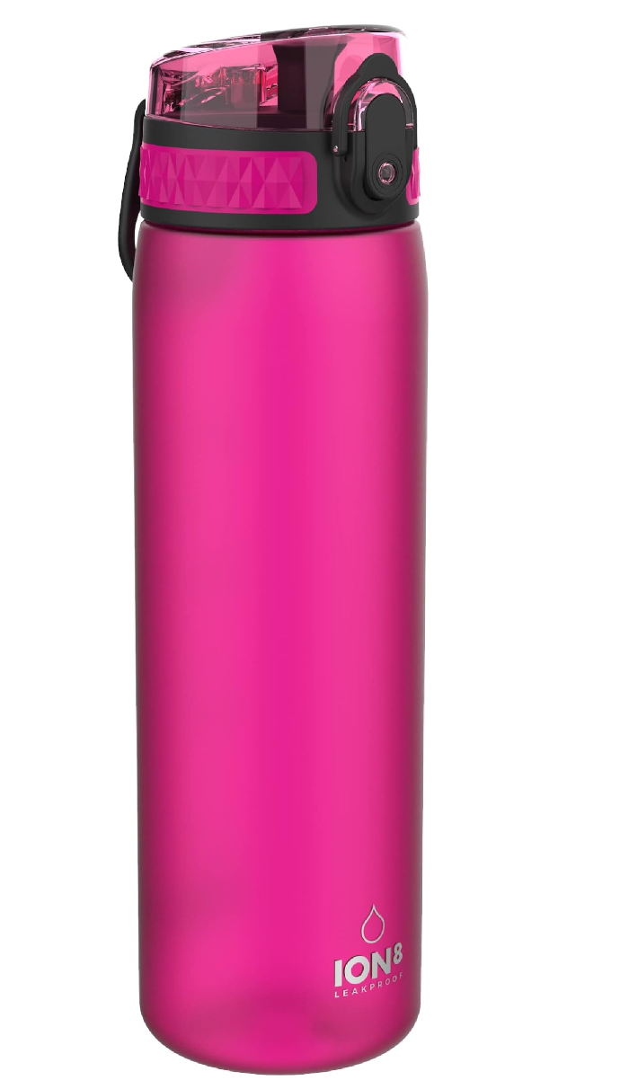 Ion8 Slim Plastic Water Bottle 500ml Pink