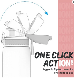 Ion8 Slim Plastic Water Bottle 500ml Rose