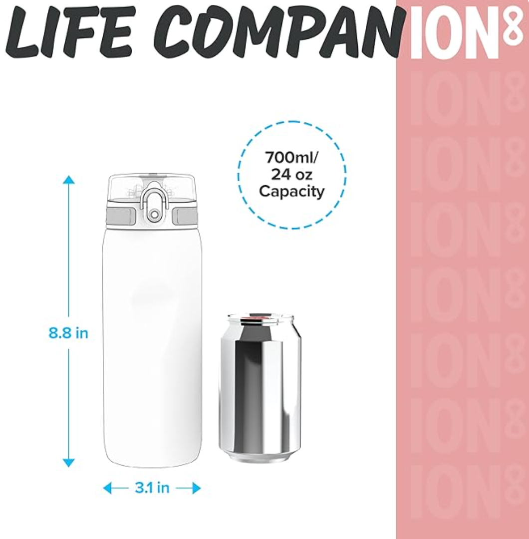 Ion8 Tour Plastic Water Bottle 750ml Rose