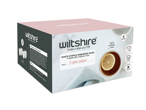 Wiltshire White Stipple Embossed Mugs 4 Piece Set 350ml / 12oz