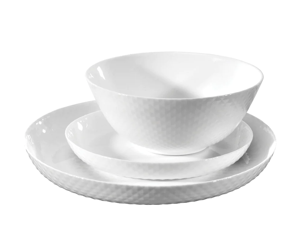 Wiltshire Diamond White 12 Piece Dinner Set