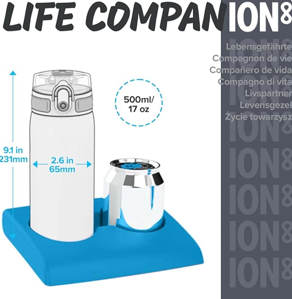 Ion8 Insulated Water Bottle 500ml Ash Peach