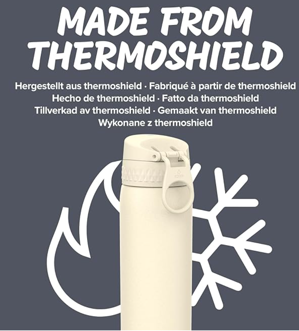 Ion8 Insulated Water Bottle 500ml Ash Peach