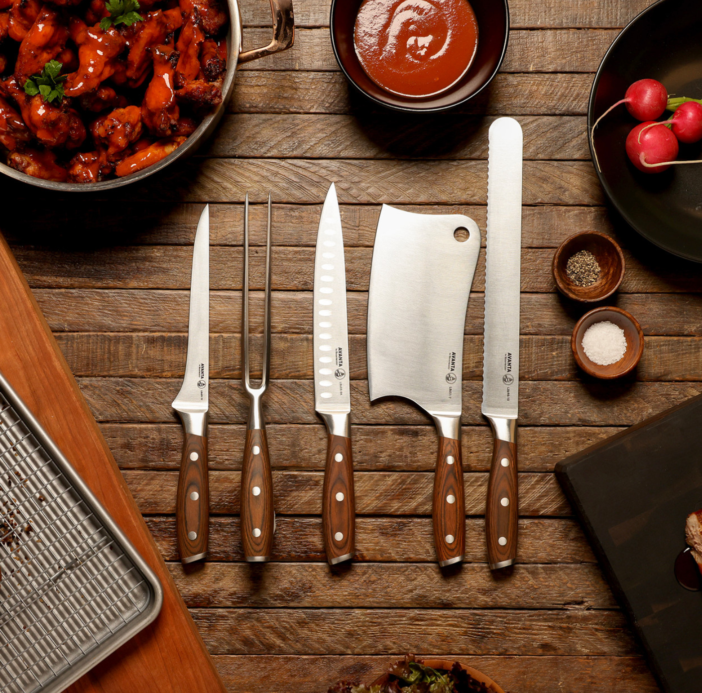 MESSERMEISTER Avanta 6 Piece Pakkawood BBQ Knife Set | Made in Spain