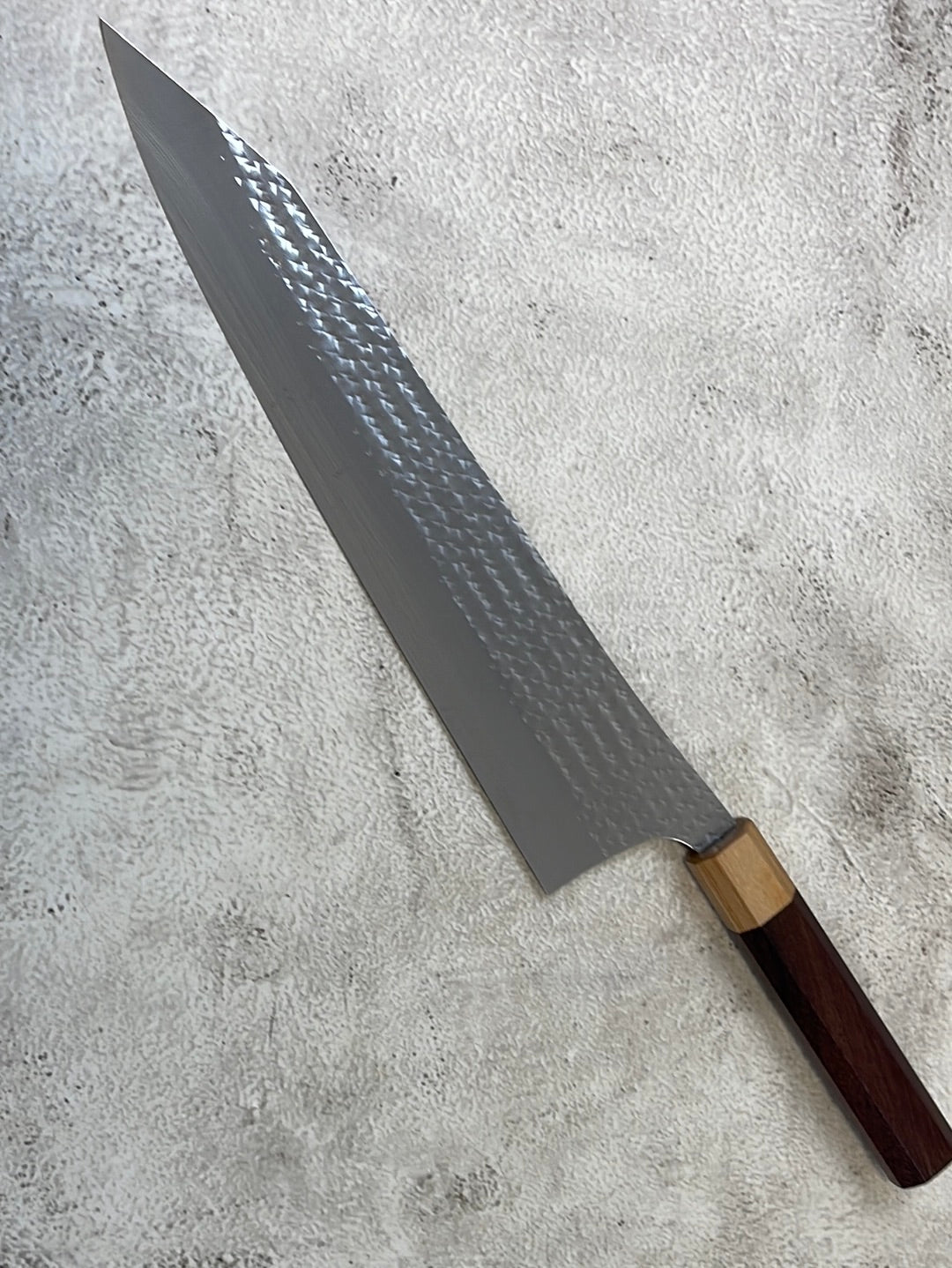 Yu Kurosaki R2 SG2 Hammered SENKO-EI Gyuto 270mm - Brown-Ring Octagonal Handle