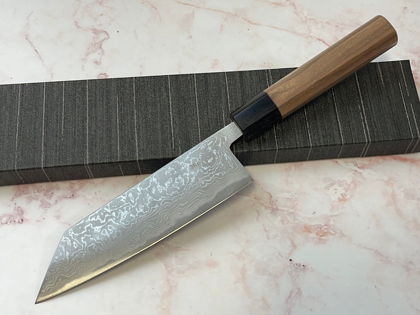 Yoshimune Bunka 165mm Aogami (Blue) #2 Damascus (33 layers) Double-Bevel