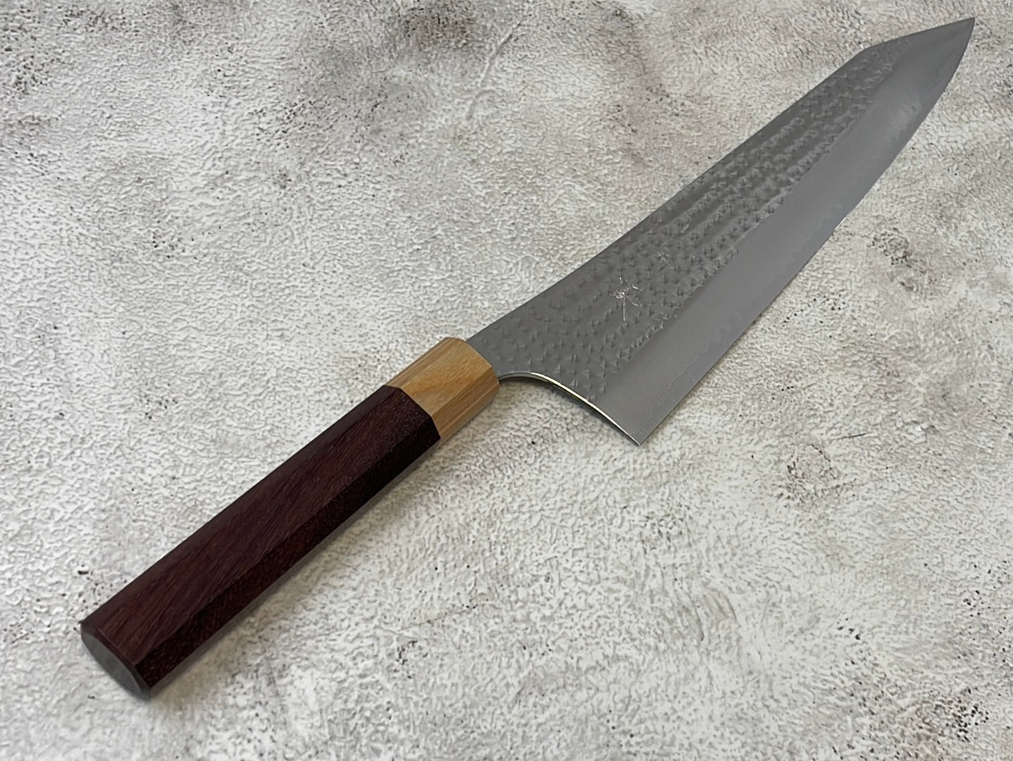 Yu Kurosaki R2 SG2 Hammered SENKO-EI Gyuto 270mm - Brown-Ring Octagonal Handle
