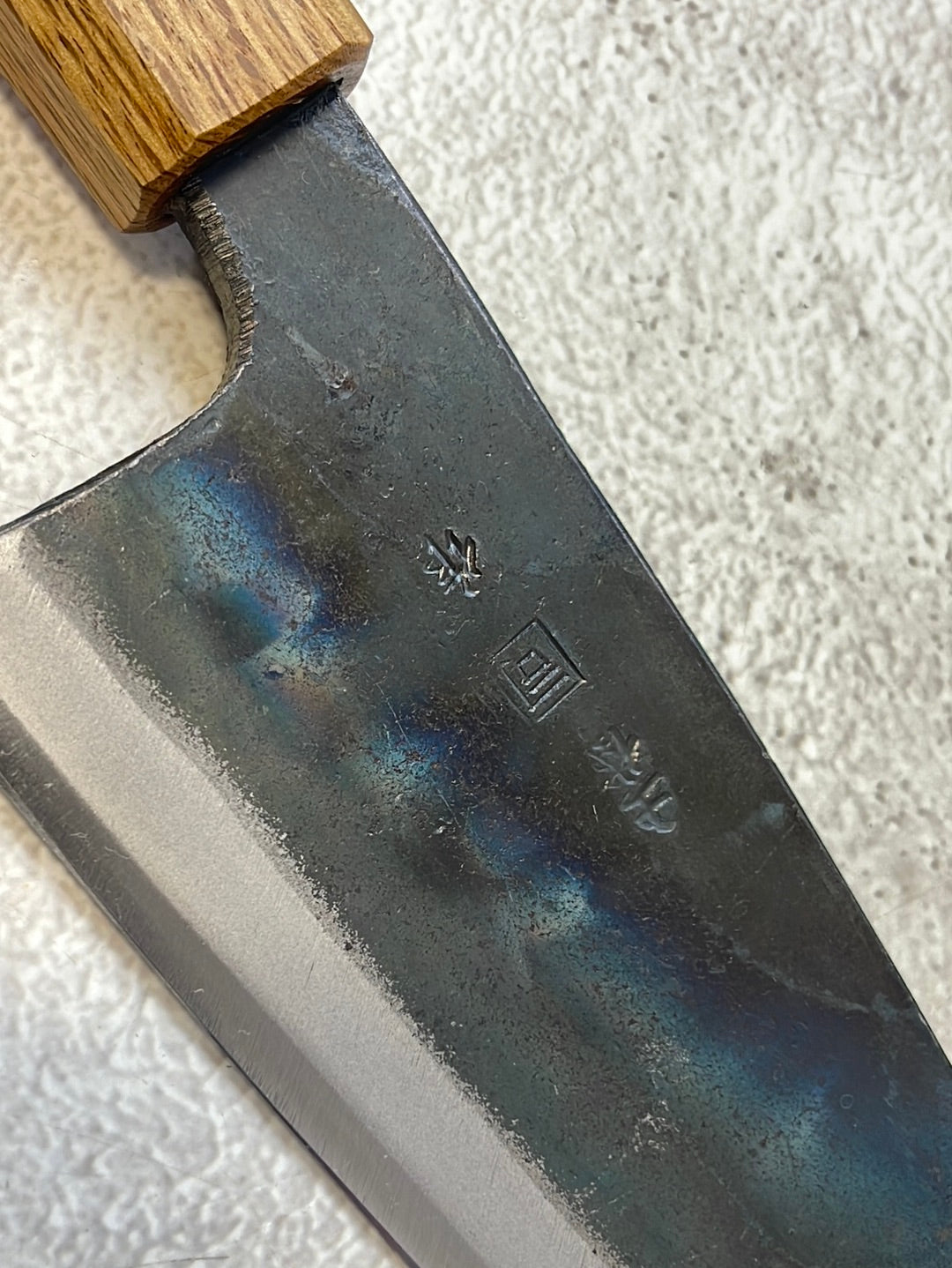 Tsukasa Shiro Kuro 165mm Deba - Shirogami Steel - Oak Octagnon Handle