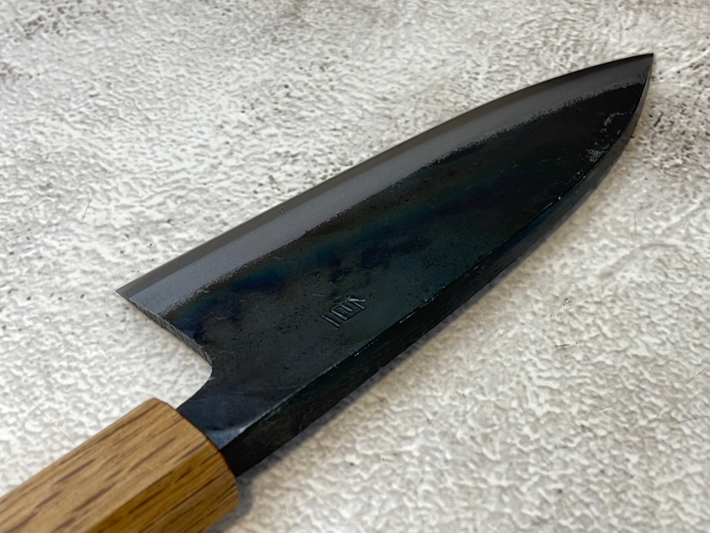 Tsukasa Shiro Kuro 135mm Deba - Shirogami Steel - Oak Octagnon Handle