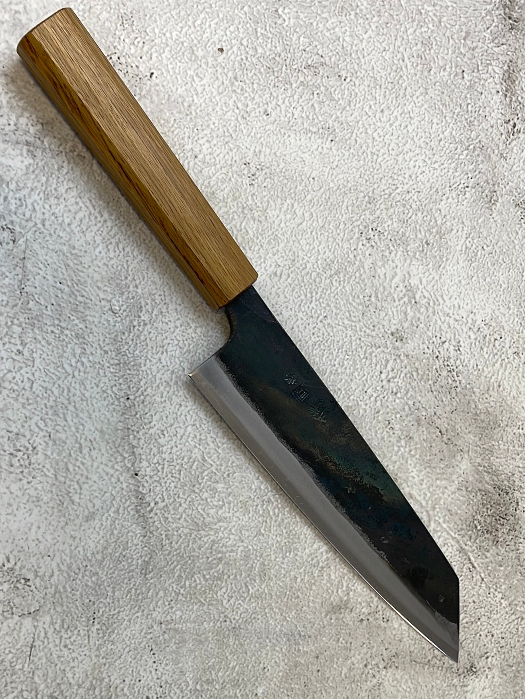 Tsukasa Shiro Kuro 180mm Bunka- Shirogami Steel - Oak Octagnon Handle