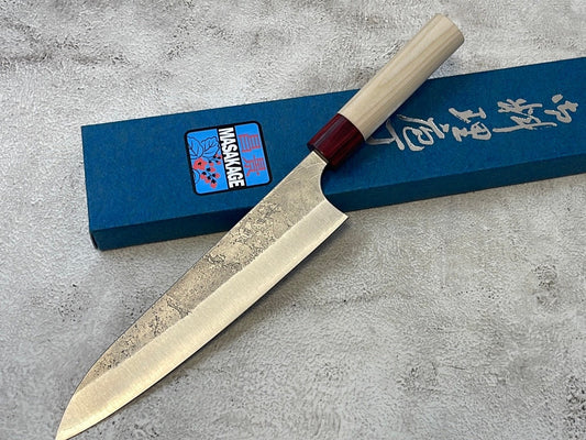 MASAKAGE YUKI Gyuto 210mm Oval Magnolia wood with Red Pakka wood