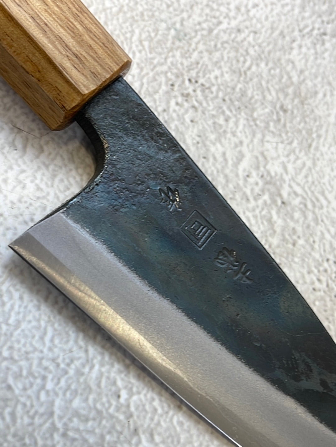 Tsukasa Shiro Kuro 105mm Deba - Shirogami Steel - Oak Octagnon Handle