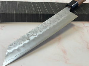 Yoshimune Kiritsuke 210 mm (8.3 in) Ginsan (Silver #3) Nashiji finish Double-Bevel Walnut Octagonal Handle