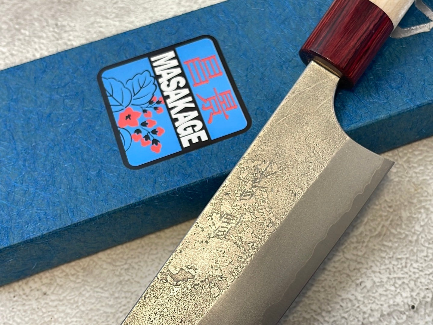 MASAKAGE YUKI Gyuto 210mm Oval Magnolia wood with Red Pakka wood
