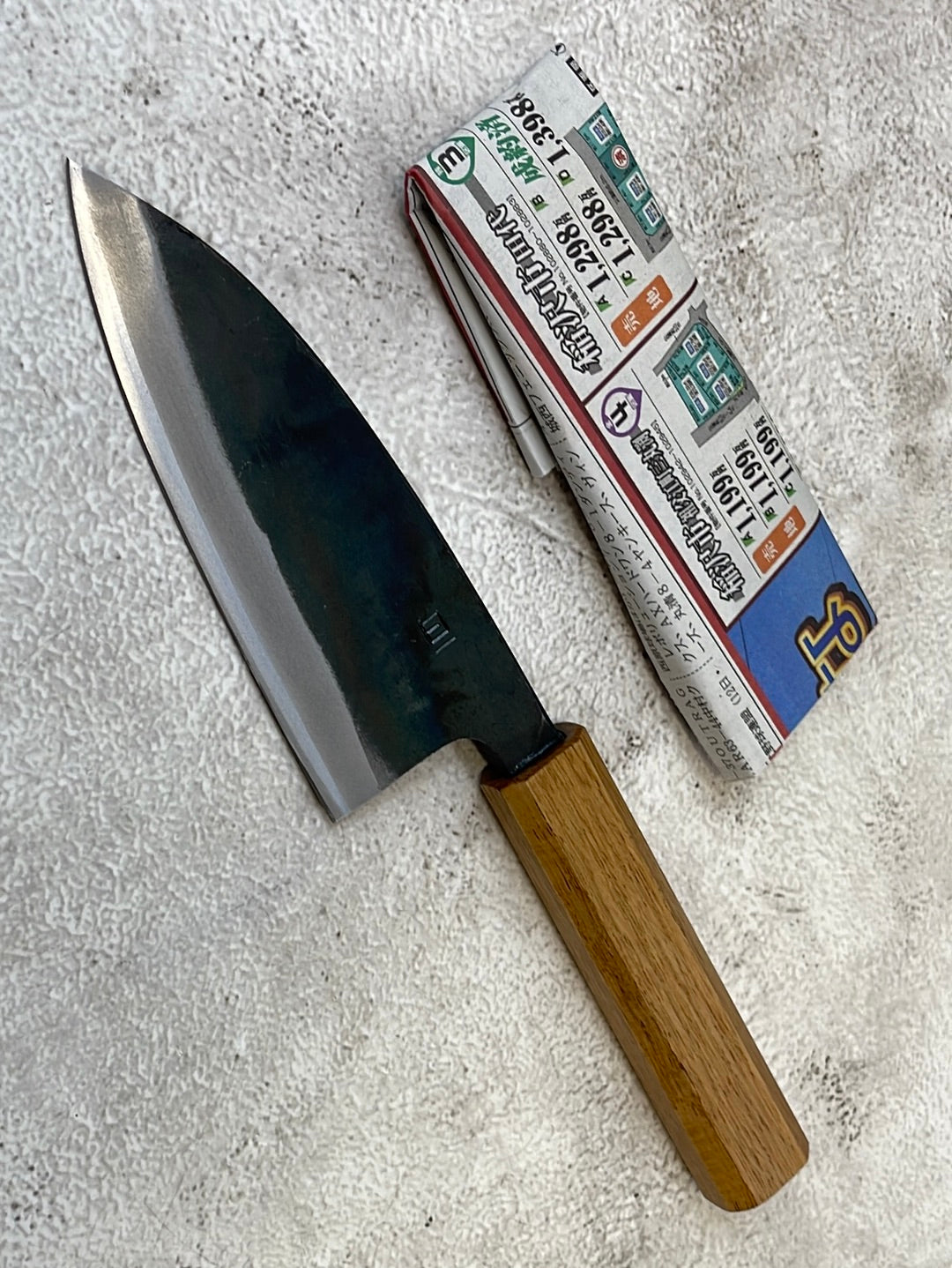 Tsukasa Shiro Kuro 120mm Deba - Shirogami Steel - Oak Octagnon Handle
