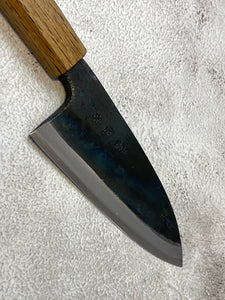 Tsukasa Shiro Kuro 135mm Deba - Shirogami Steel - Oak Octagnon Handle