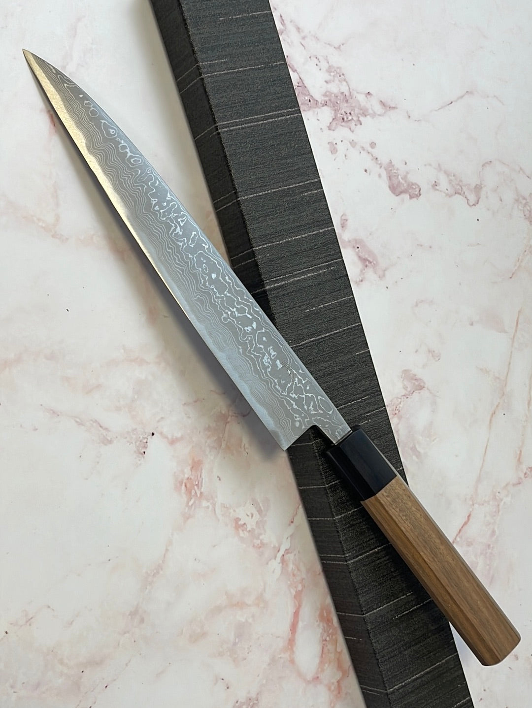 Yoshimune Yanagiba 210 mm(8.3 in) Aogami(Blue) No.2 Damascus (33 layers) Double-Bevel