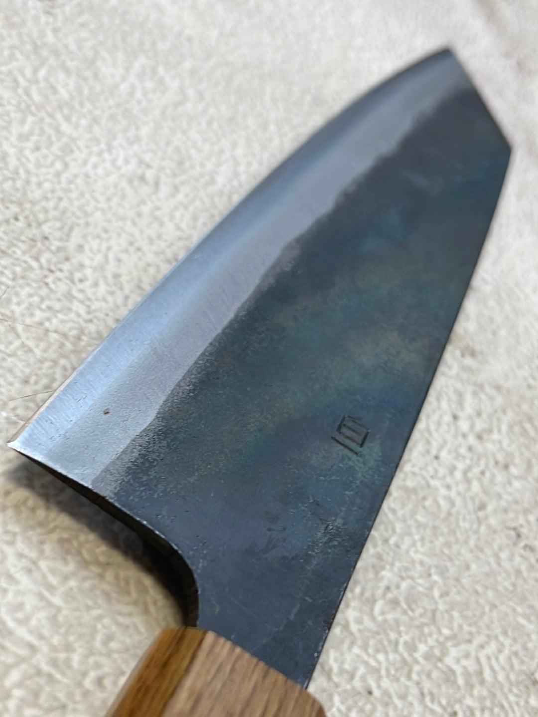 Tsukasa Shiro Kuro 180mm Bunka- Shirogami Steel - Oak Octagnon Handle