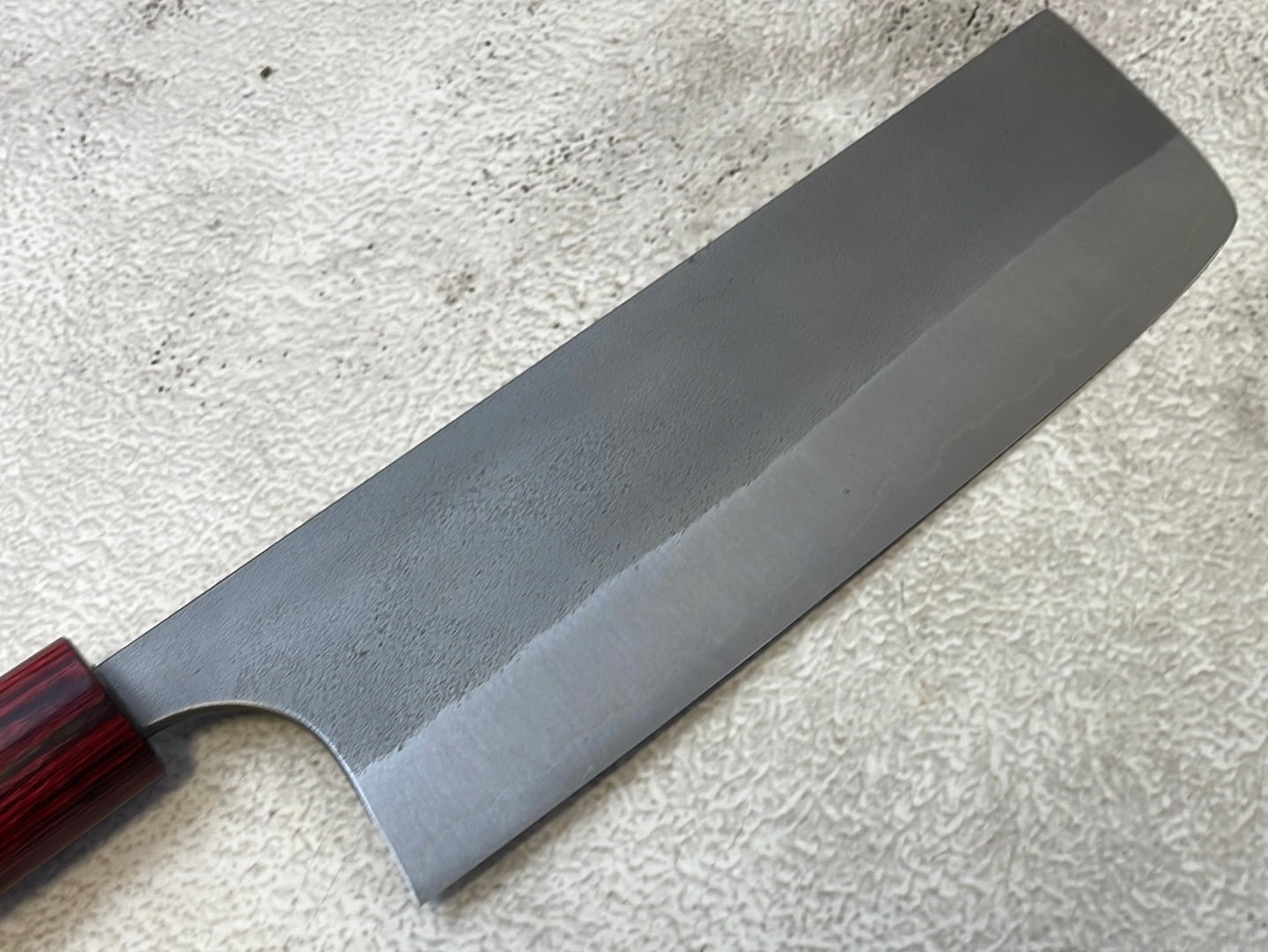 MASAKAGE YUKI Nakiri 165mm Oval Magnolia wood with Red Pakka wood