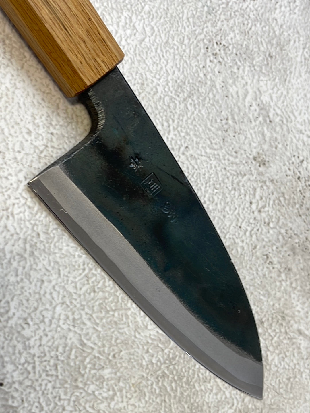 Tsukasa Shiro Kuro 120mm Deba - Shirogami Steel - Oak Octagnon Handle