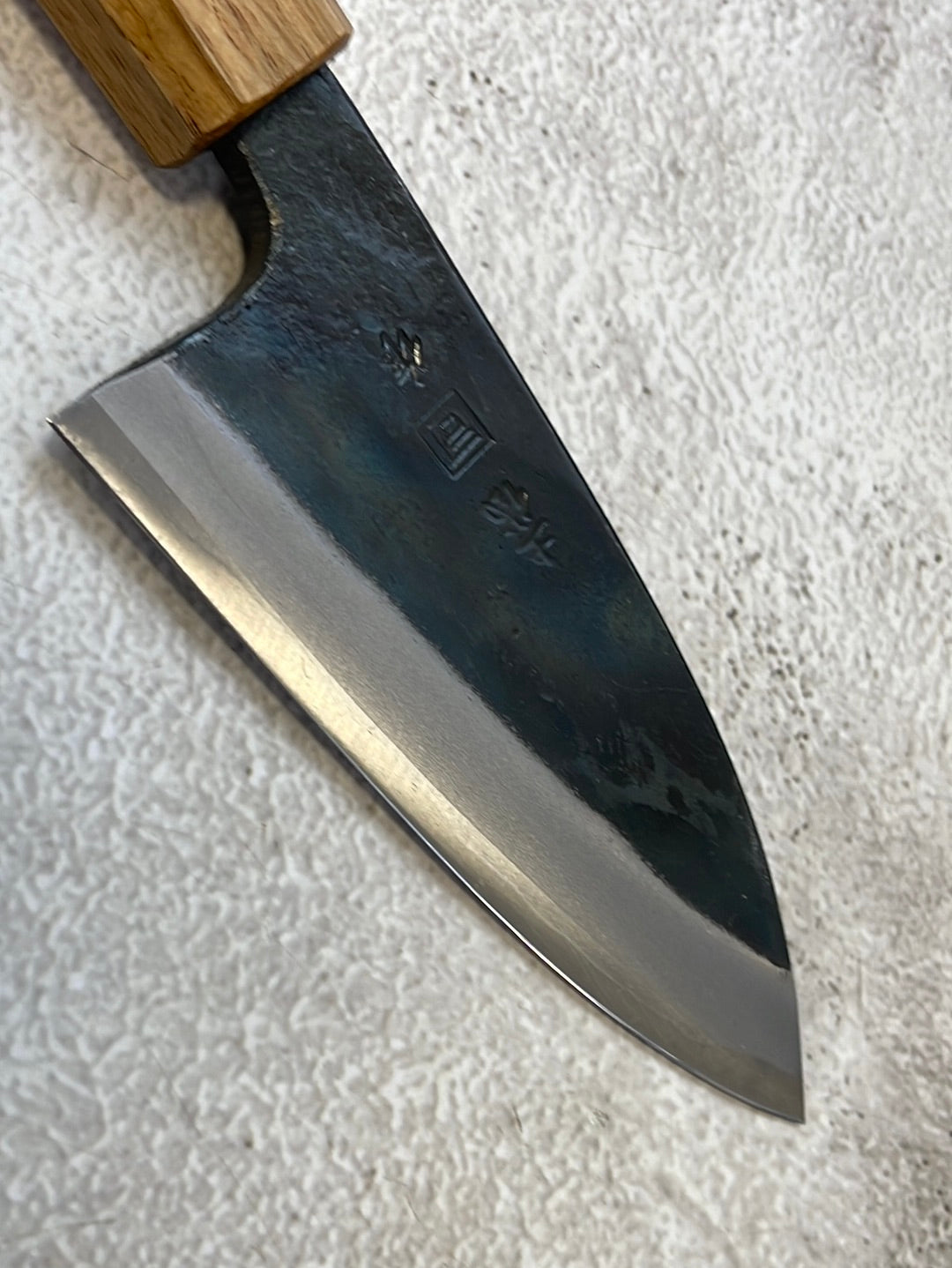 Tsukasa Shiro Kuro 105mm Deba - Shirogami Steel - Oak Octagnon Handle