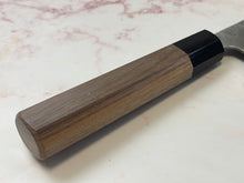 Load image into Gallery viewer, Yoshimune Nakiri 165 mm (6.5 in) Ginsan (Silver #3) Nashiji finish Double-Bevel Walnut Octagonal Handle