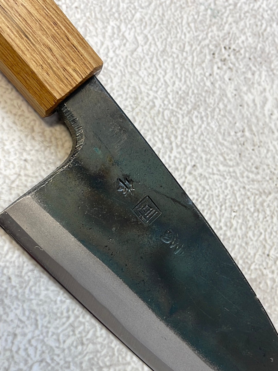 Tsukasa Shiro Kuro 120mm Deba - Shirogami Steel - Oak Octagnon Handle
