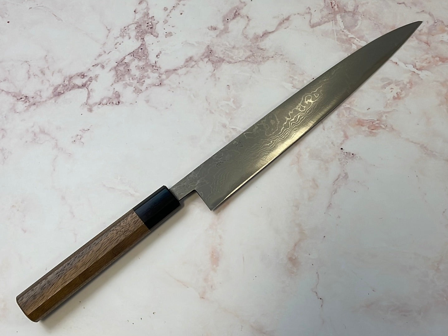 Yoshimune Sujihiki 240mm(9.4 in) Aogami (Blue) No.2 Damascus (33 layers) Double-Bevel
