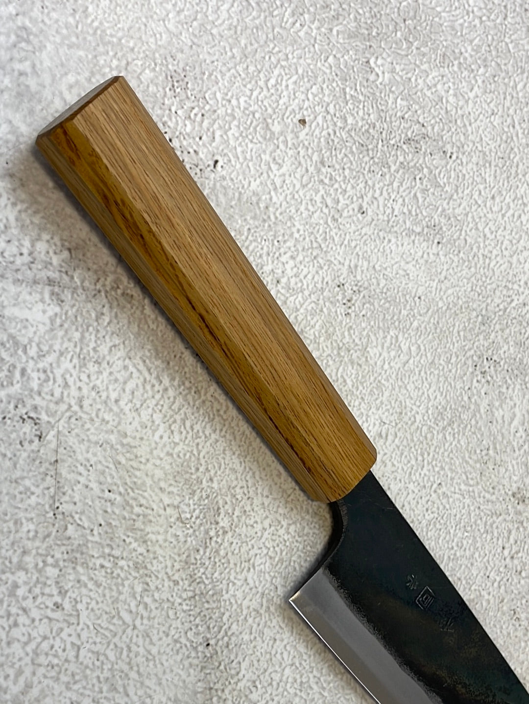 Tsukasa Shiro Kuro 180mm Bunka- Shirogami Steel - Oak Octagnon Handle