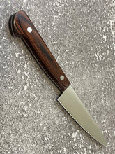 Load image into Gallery viewer, Iseya Molybdenum Petty-Utility Japanese Knife 120mm Red Pakka Wood Handle