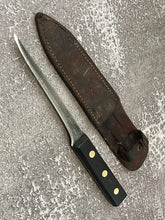 Load image into Gallery viewer, Vintage Foster Bros Boning Knife 14cm &amp; leather sheath Carbon Steel Made in USA 🇺🇸 1191