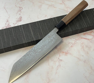 Yoshimune Kiritsuke 210 mm (8.3 in) Aogami (Blue) #2 Damascus (33 layers) Double-Bevel