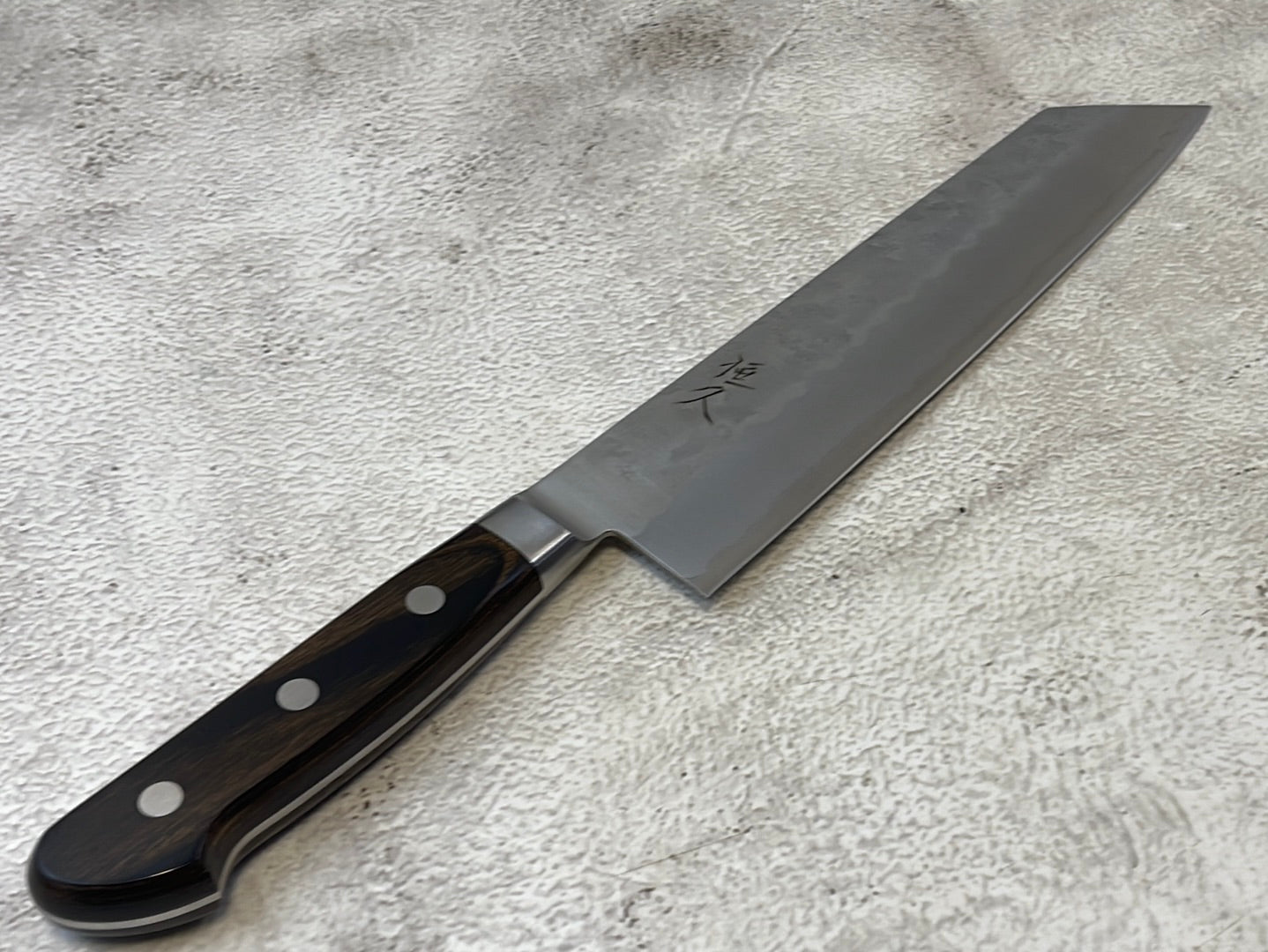 Tsunehisa G3 Nashiji Brown Kiritsuke 210mm - Made in Japan 🇯🇵 With bolster