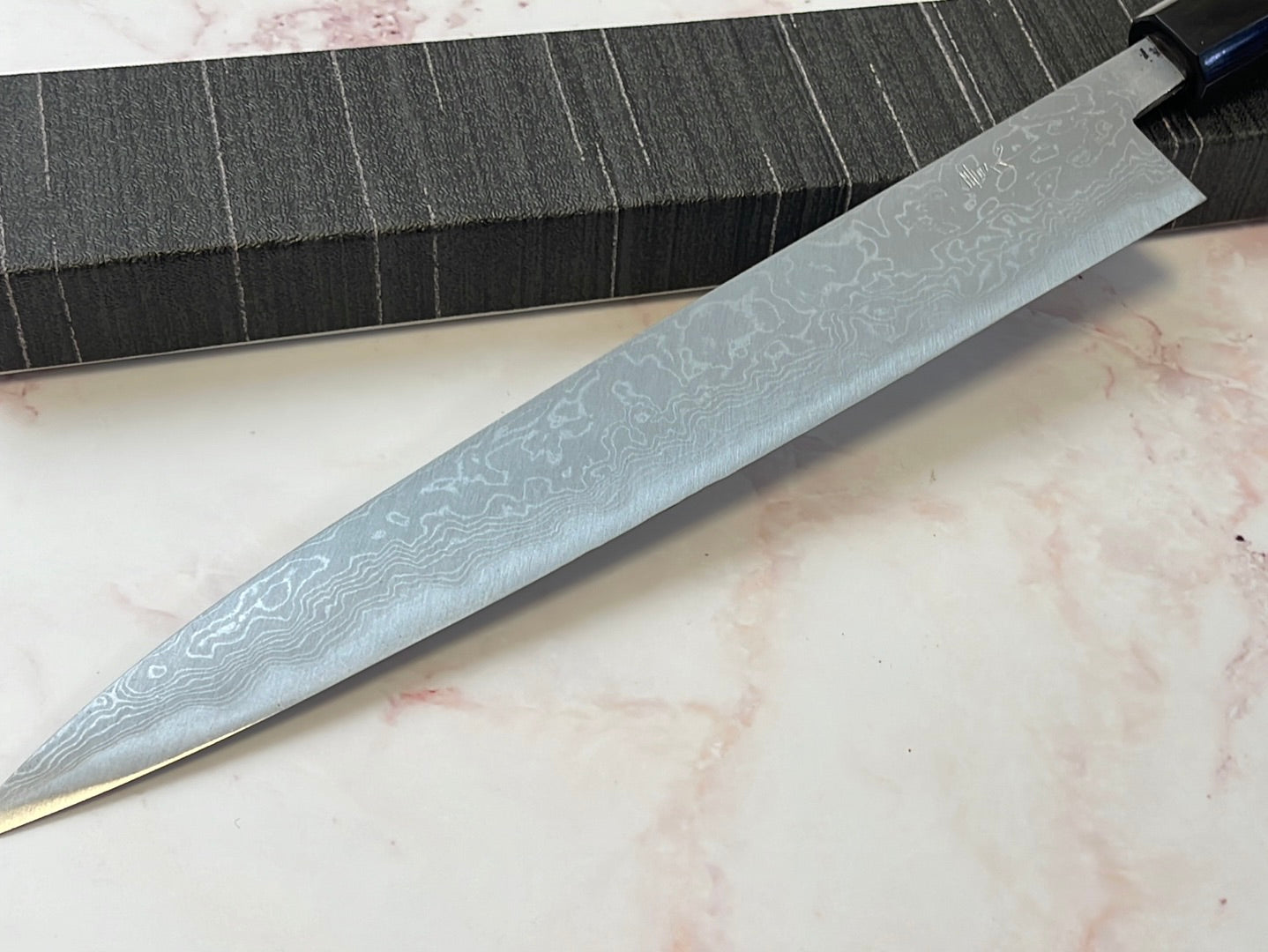 Yoshimune Sujihiki 240mm(9.4 in) Aogami (Blue) No.2 Damascus (33 layers) Double-Bevel