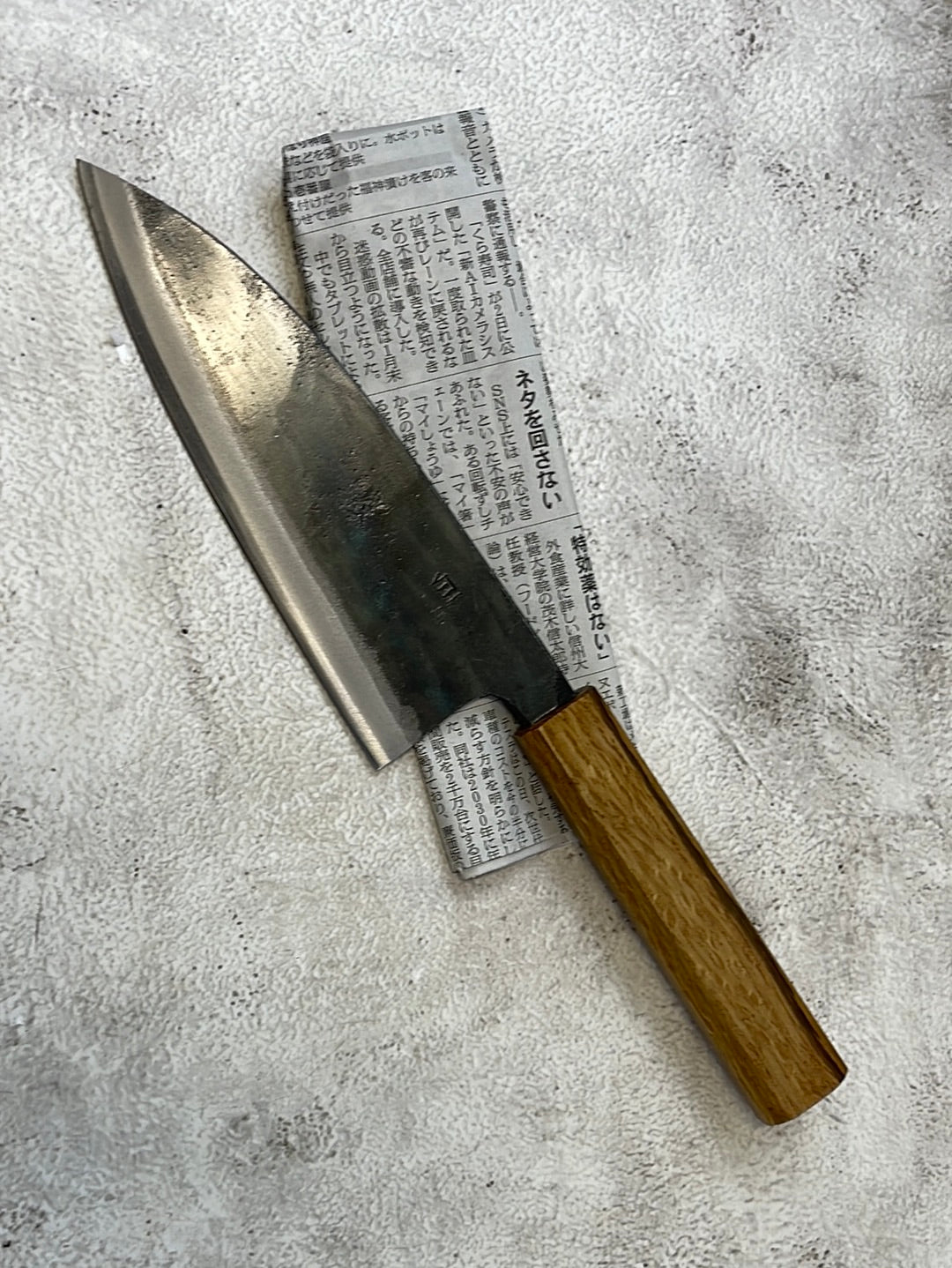 Tsukasa Shiro Kuro 165mm Deba - Shirogami Steel - Oak Octagnon Handle