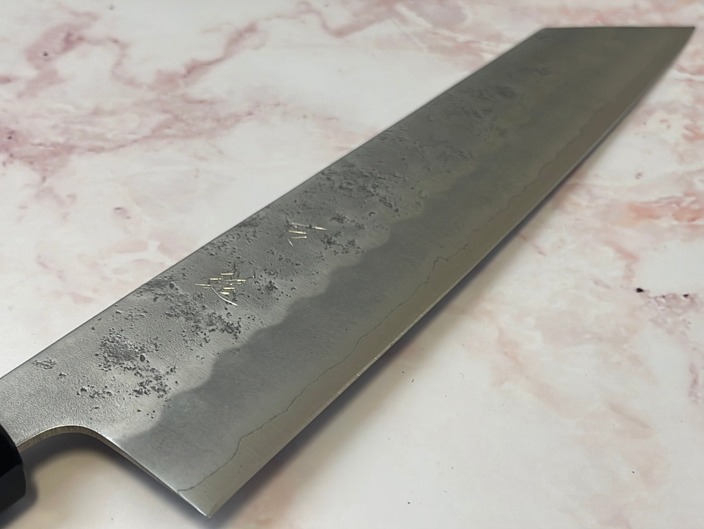 Yoshimune Kiritsuke 210 mm (8.3 in) Ginsan (Silver #3) Nashiji finish Double-Bevel Walnut Octagonal Handle