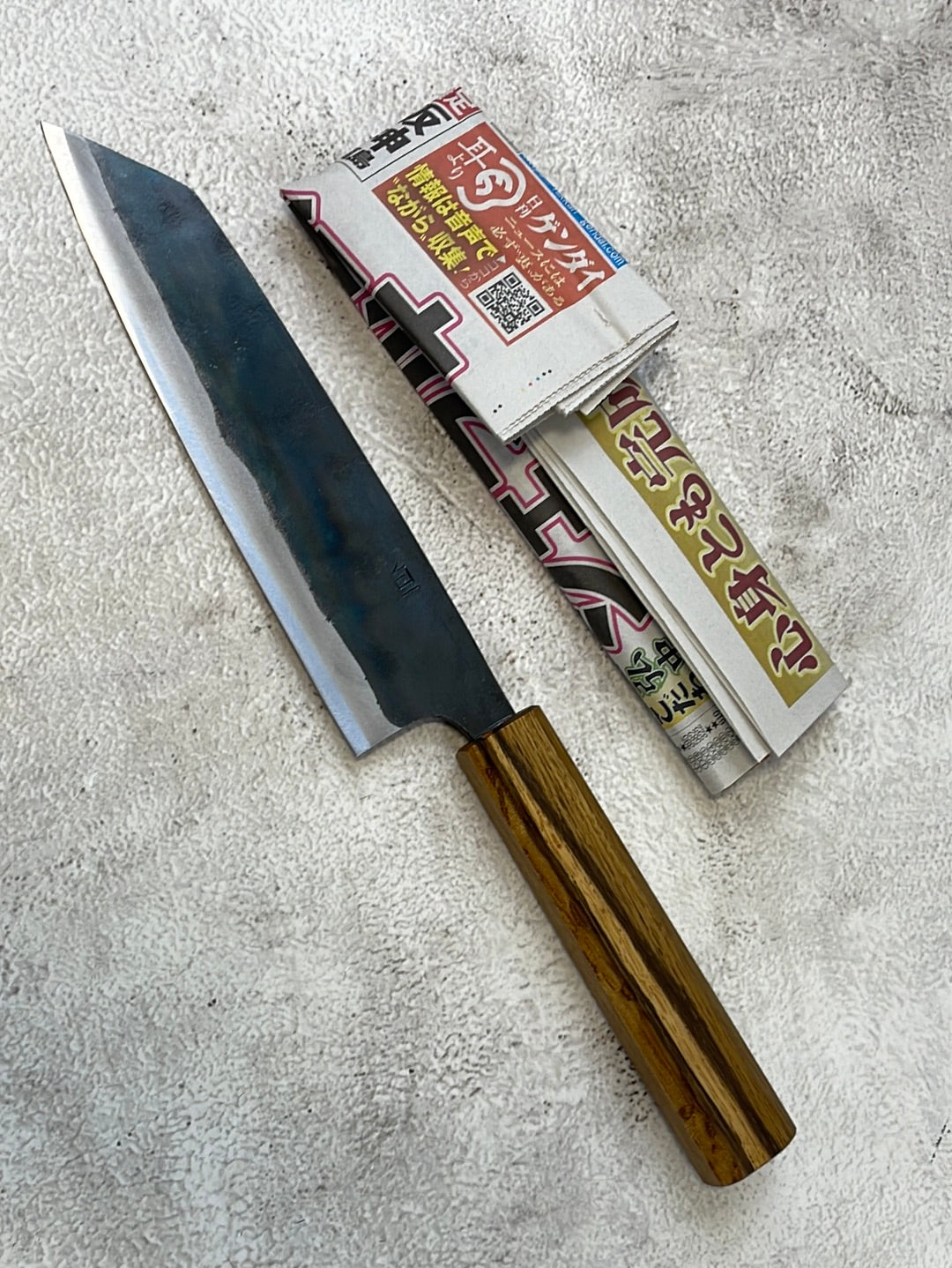 Tsukasa Shiro Kuro 165mm Bunka- Shirogami Steel - Oak Octagnon Handle