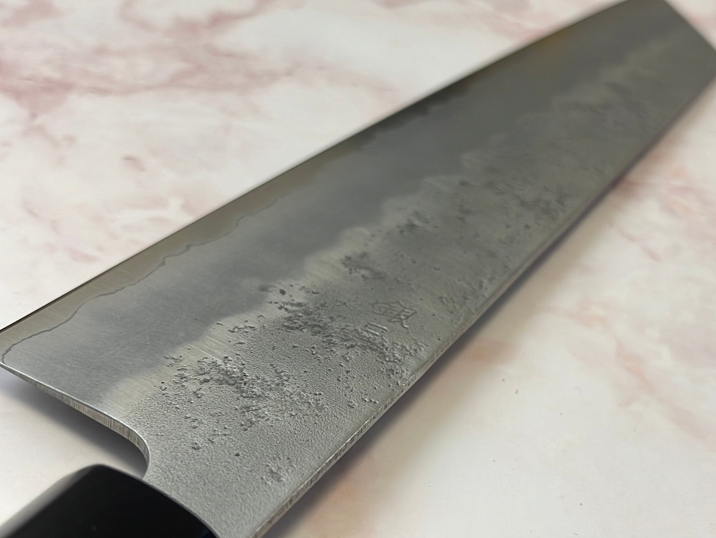 Yoshimune Kiritsuke 210 mm (8.3 in) Ginsan (Silver #3) Nashiji finish Double-Bevel Walnut Octagonal Handle