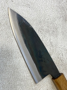 Tsukasa Shiro Kuro 135mm Deba - Shirogami Steel - Oak Octagnon Handle