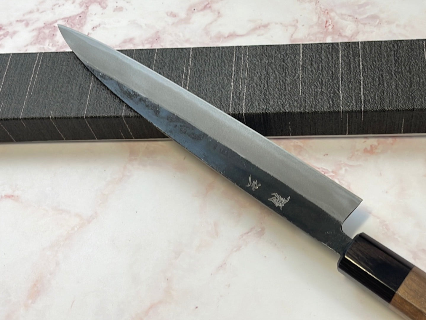 Yoshimune Yanagiba Kurouchi 210 mm (8.3 in) Aogami (Blue) #2 Double-Bevel